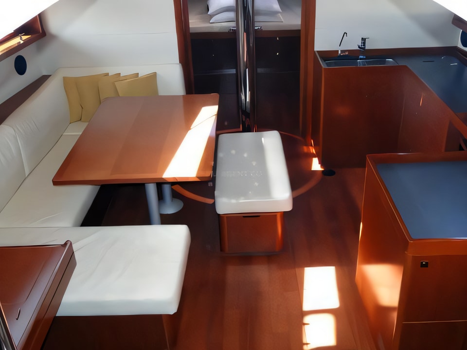 Interior of Oceanis 48 sail boat with 5 cabins Croatia yacht charter