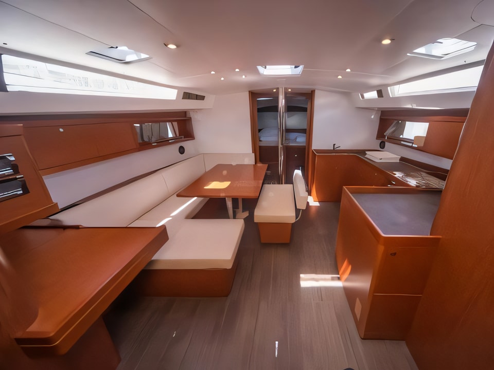 Interior of Oceanis 48 sail boat with 5 cabins Croatia yacht charter