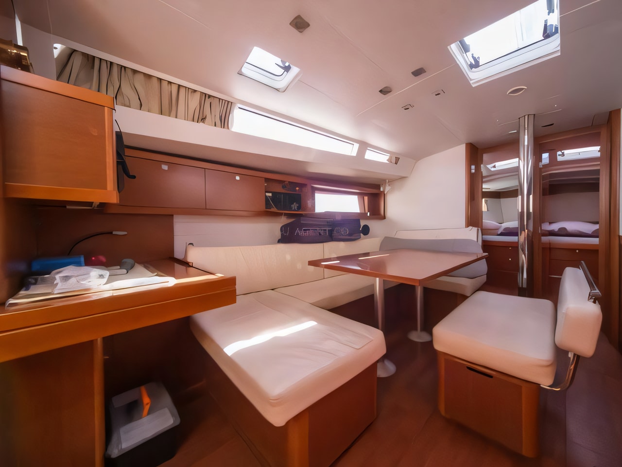 Layout of Oceanis 48 sail boat with 5 cabins Croatia yacht charter