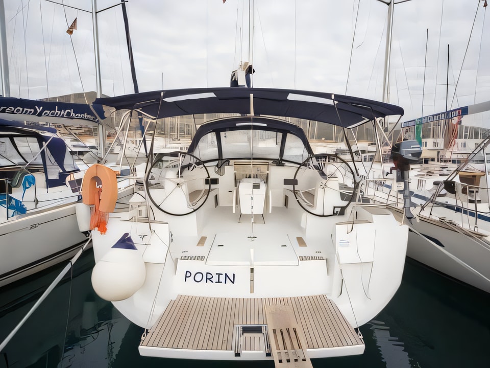 Exterior overview of Sun Odyssey 509 sail boat for charter from Dubrovnik ACI Marina in the Dubrovnik sailing area Croatia