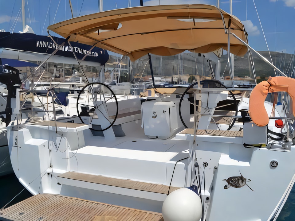 Exterior overview of Oceanis 51.1 sail boat for charter from Seget Donji Marina Baotic in the Split sailing area Croatia