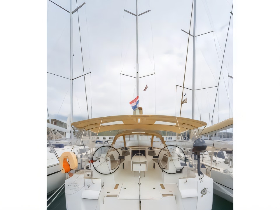Exterior overview of Sun Odyssey 519 sail boat for charter from Seget Donji Marina Baotic in the Split sailing area Croatia