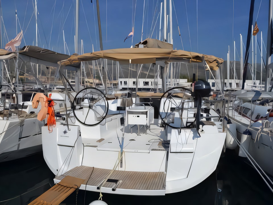 Exterior overview of Sun Odyssey 519 sail boat for charter from Seget Donji Marina Baotic in the Split sailing area Croatia