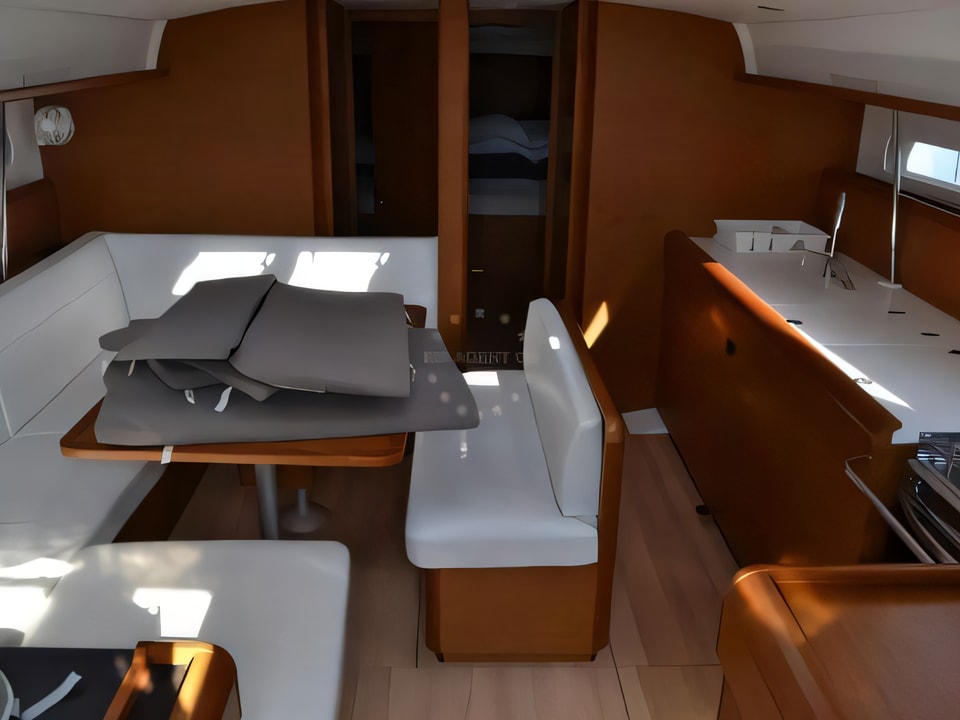 Interior of Sun Odyssey 519 sail boat with 6 cabins Croatia yacht charter