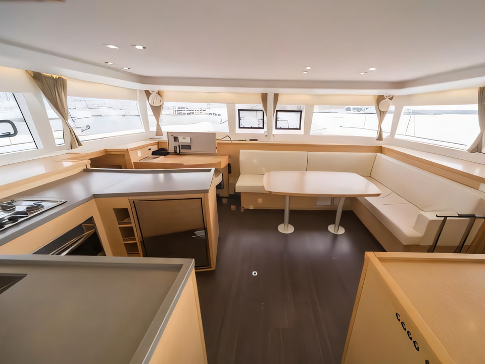 Interior of Lagoon 450 Sport catamaran with 6 cabins Croatia yacht charter