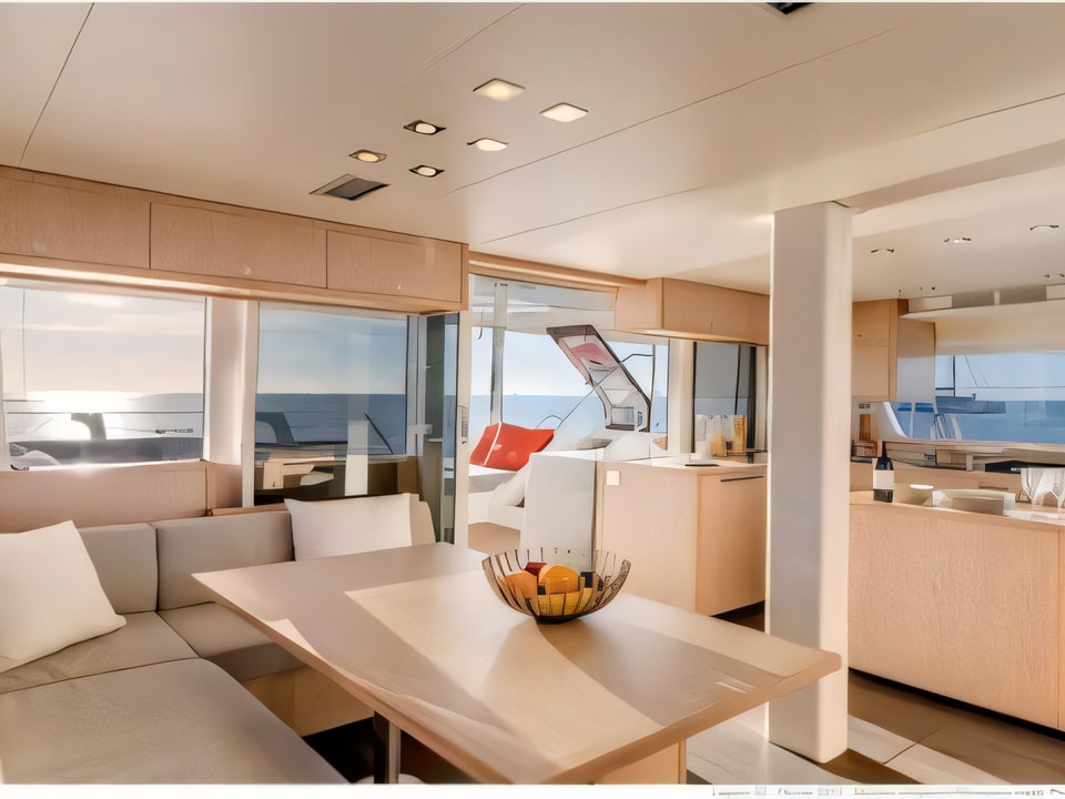 Interior of Lagoon 52F catamaran with 8 cabins Croatia yacht charter