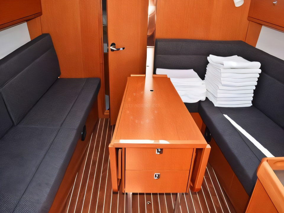 Interior of Bavaria Cruiser 34 sail boat with 2 cabins Croatia yacht charter
