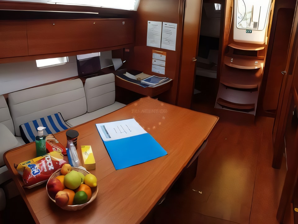Interior of Dufour 382 Grand Large sail boat with 3 cabins Croatia yacht charter