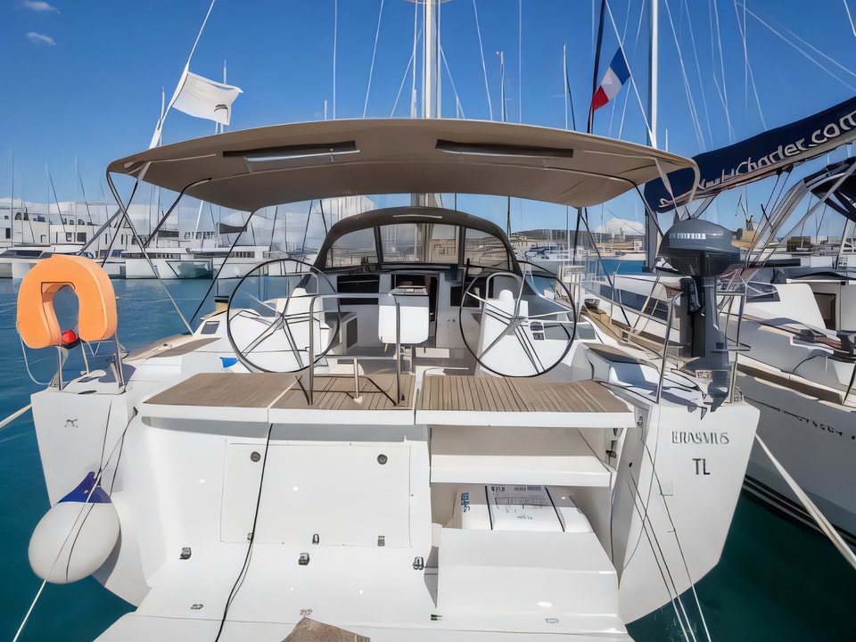 Exterior overview of Dufour 460 Grand Large sail boat for charter from Dubrovnik ACI Marina in the Dubrovnik sailing area Croatia