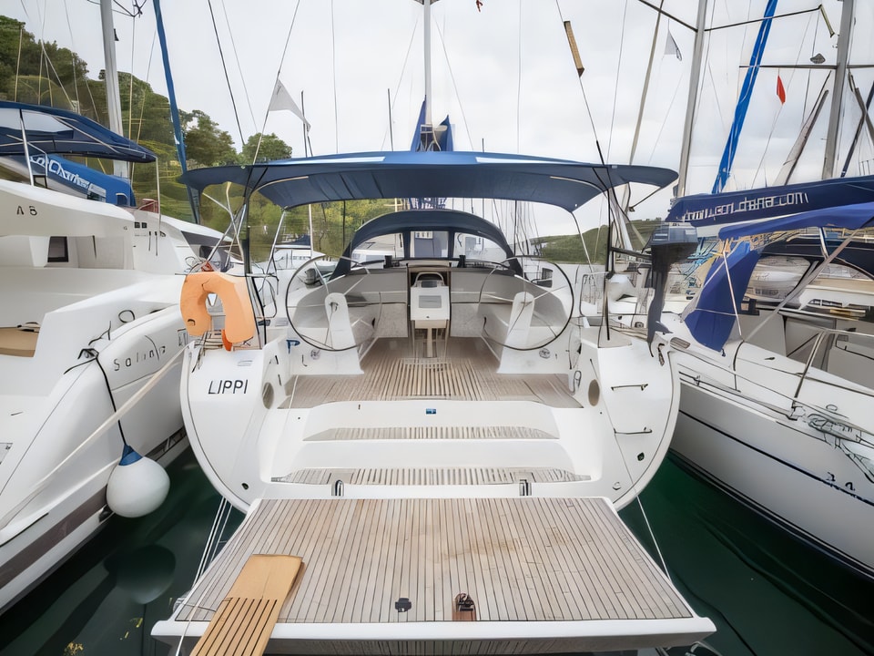Exterior overview of Bavaria Cruiser 51 sail boat for charter from Dubrovnik ACI Marina in the Dubrovnik sailing area Croatia