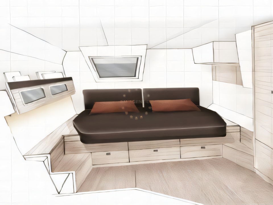 Interior of Bali 4.5 catamaran with 6 cabins Croatia yacht charter