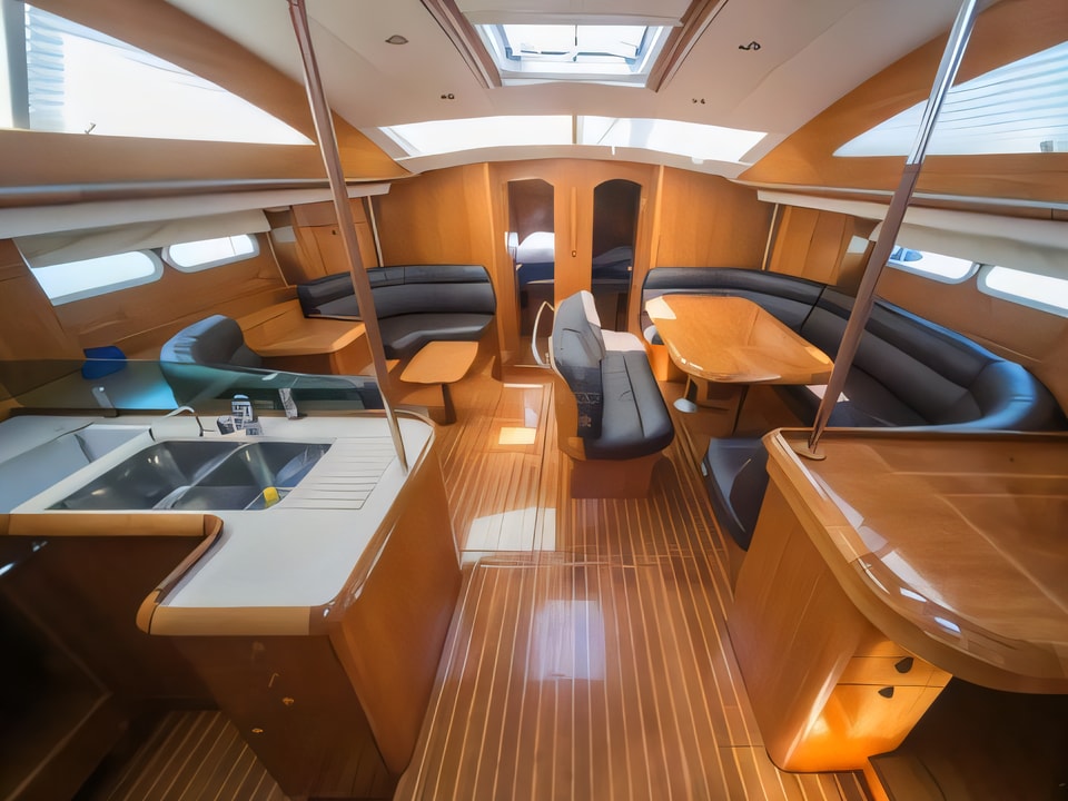 Interior of Sun Odyssey 54DS sail boat with 5 cabins Croatia yacht charter