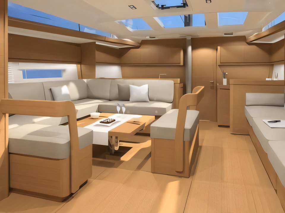 Interior of Dufour 520 Grand Large sail boat with 5 cabins Croatia yacht charter