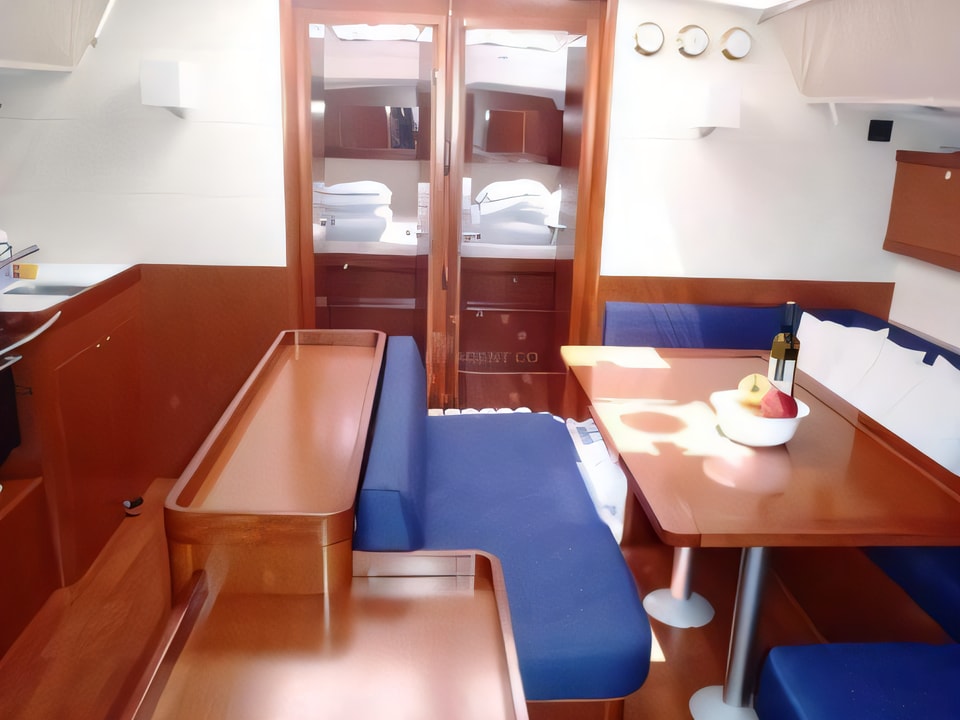 Interior of Oceanis 50 sail boat with 6 cabins Croatia yacht charter