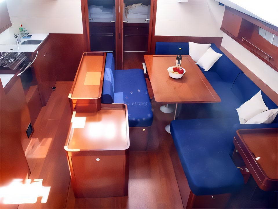 Interior of Oceanis 50 sail boat with 6 cabins Croatia yacht charter