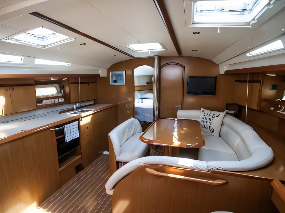 Interior of Sun Odyssey 45 sail boat with 4 cabins Croatia yacht charter