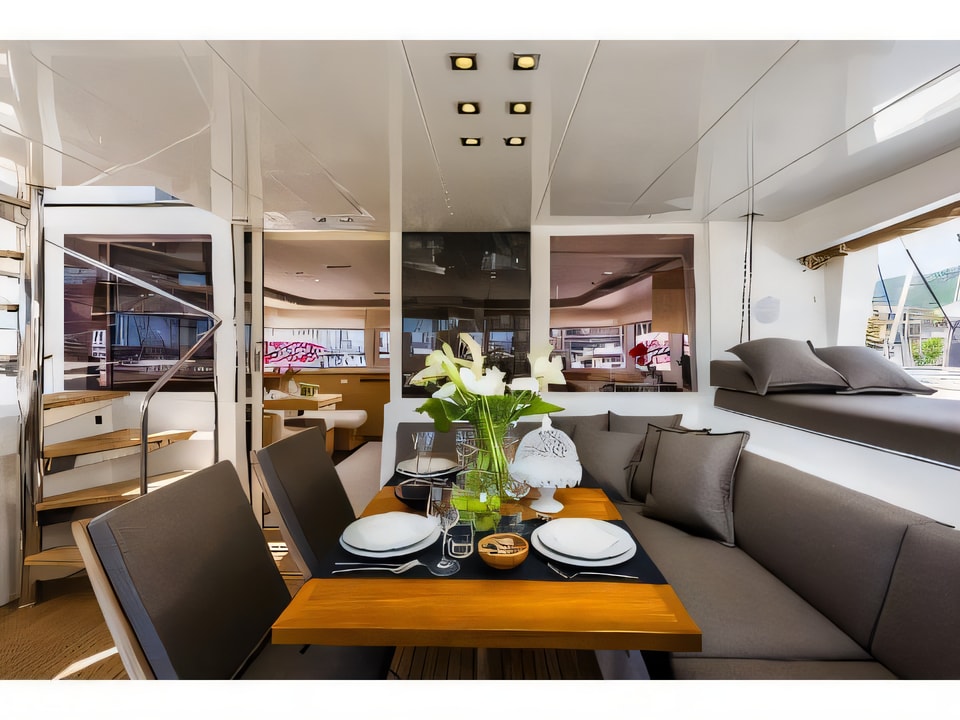 Interior of Lagoon 560 catamaran with 4 cabins Croatia yacht charter