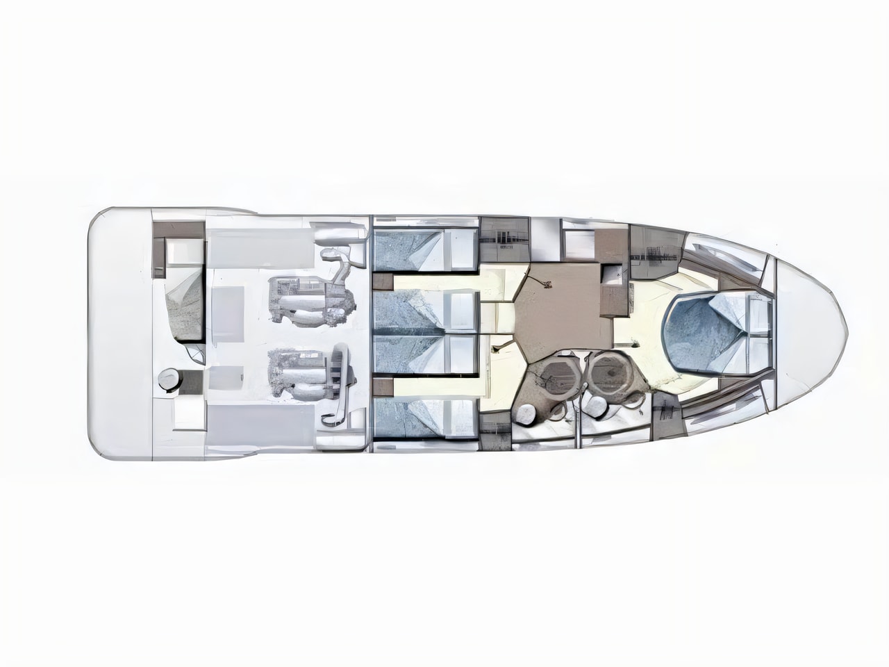 Interior of Azimut 47 motor boat with 3 cabins Croatia yacht charter