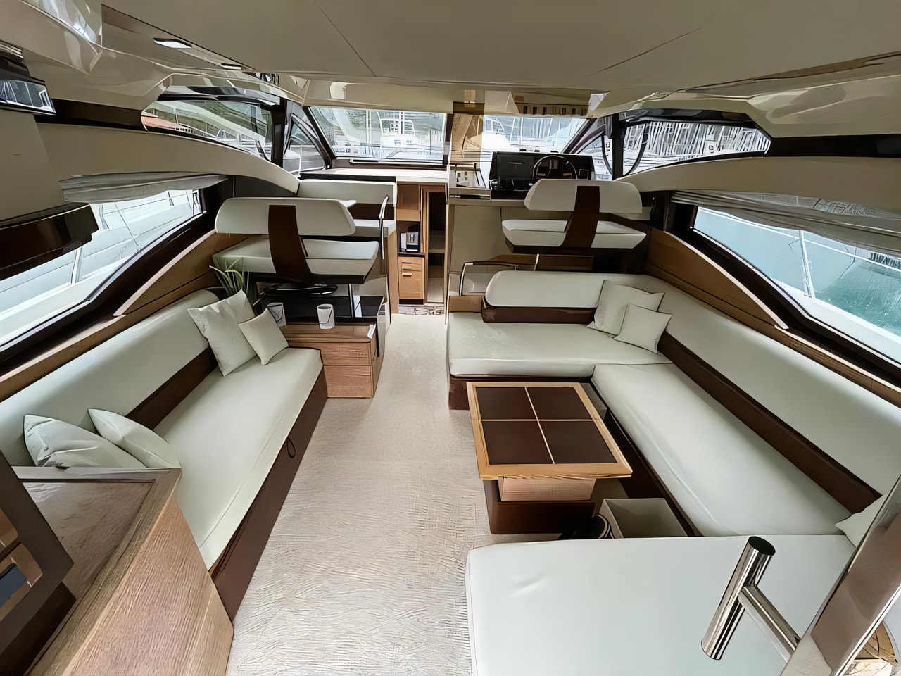 Layout of Azimut 47 motor boat with 3 cabins Croatia yacht charter