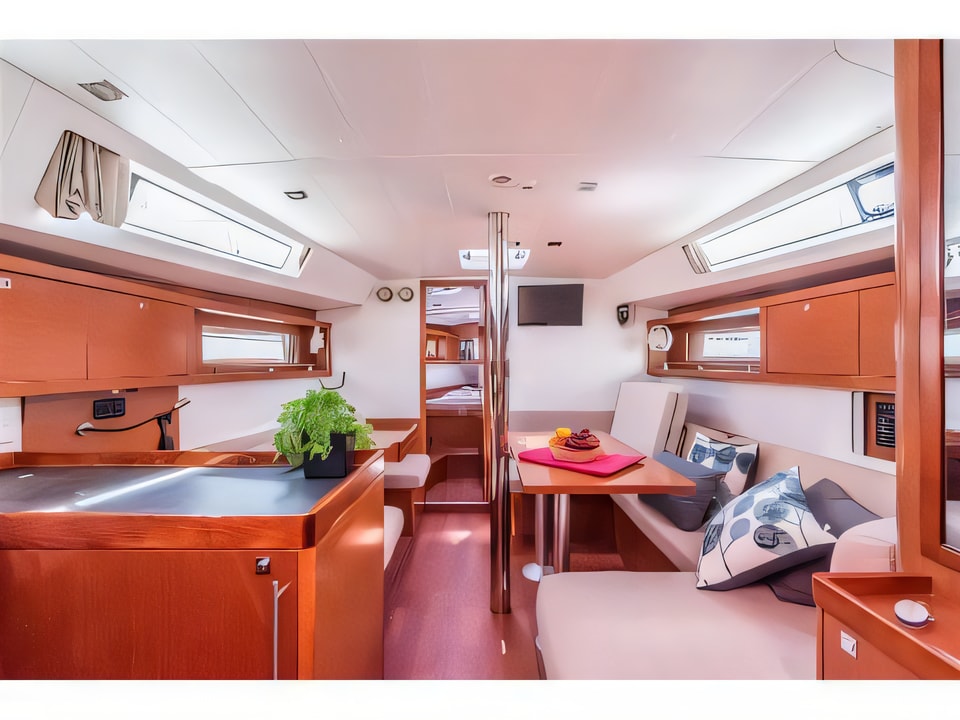 Interior of Oceanis 41 sail boat with 3 cabins Croatia yacht charter