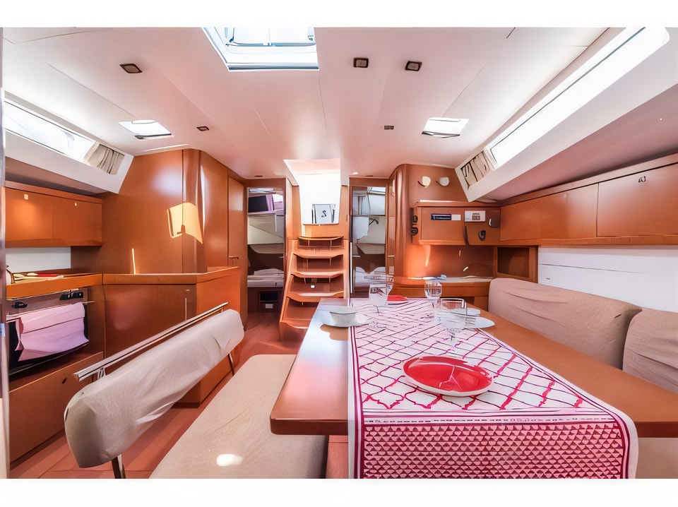 Interior of Oceanis 48 sail boat with 5 cabins Croatia yacht charter