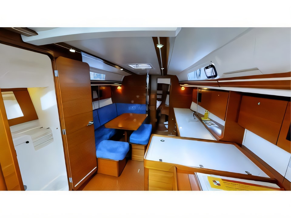 Interior of Dufour 375 Grand Large sail boat with 3 cabins Croatia yacht charter