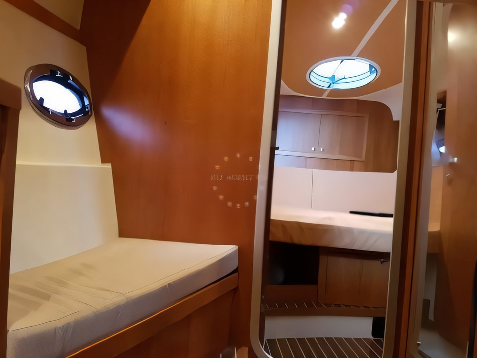 Interior of Adex Motivo 29 motor boat with 2 cabins Croatia yacht charter