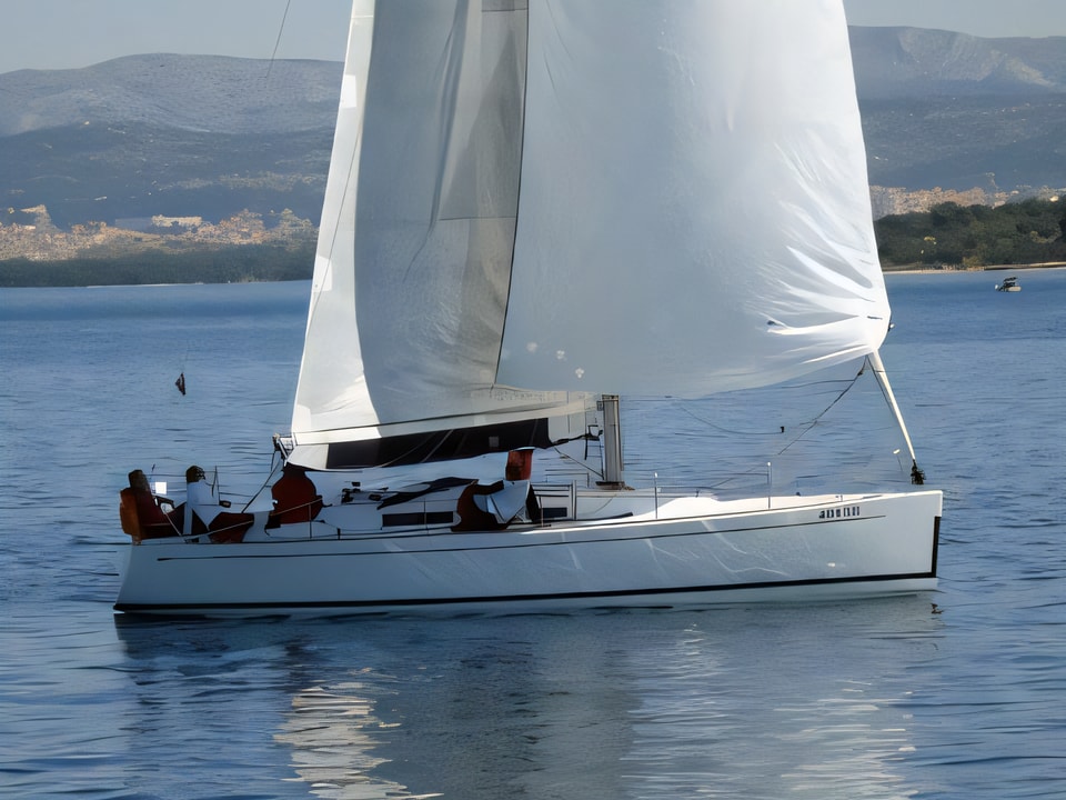 Exterior overview of Grand Soleil 37 R sail boat for charter from Sibenik Marina Mandalina in the Sibenik sailing area Croatia