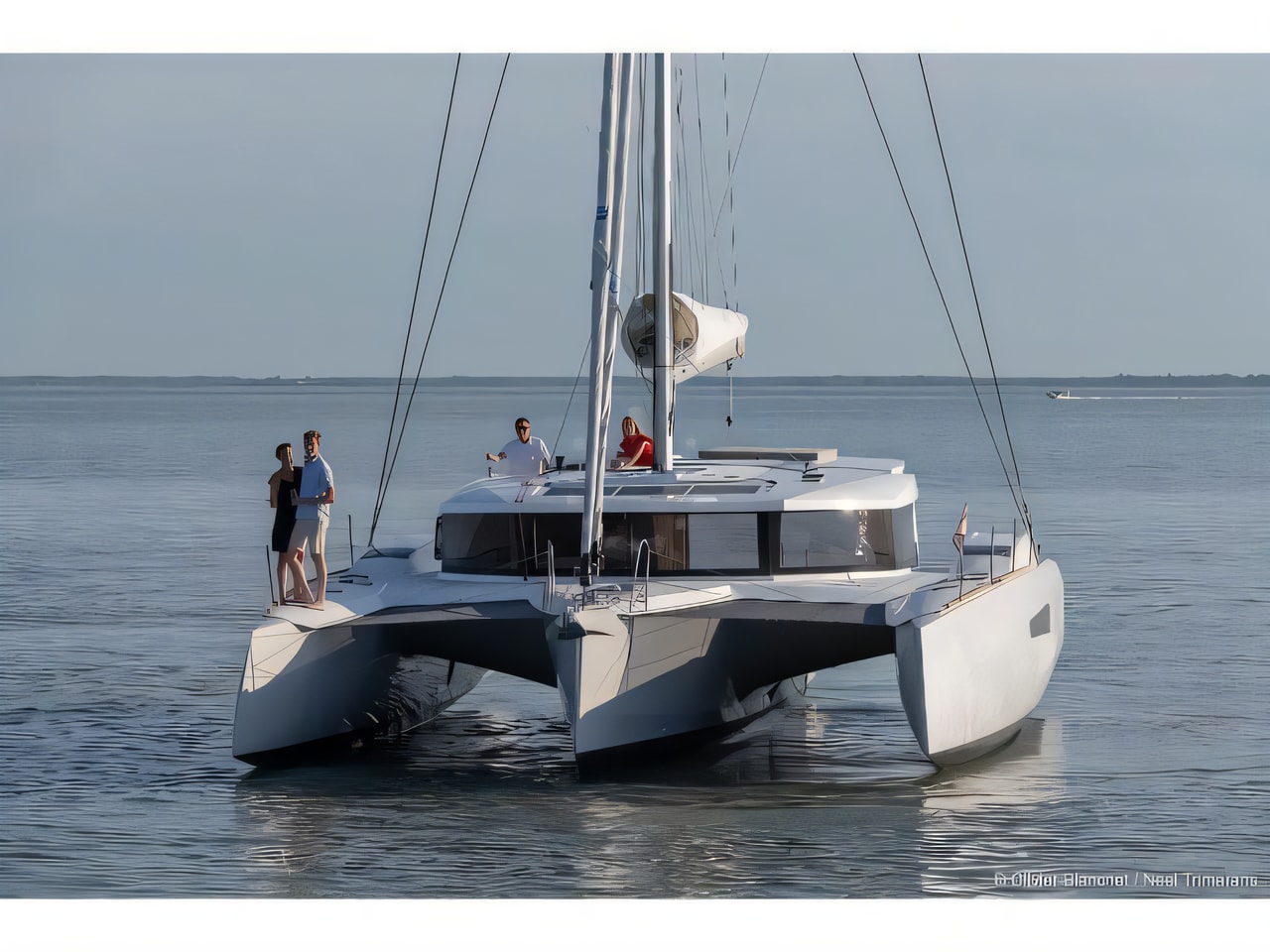 Exterior overview of Neel 47 catamaran for charter from Pula Tehnomont Marina Veruda in the Istria / Kvarner sailing area Croatia