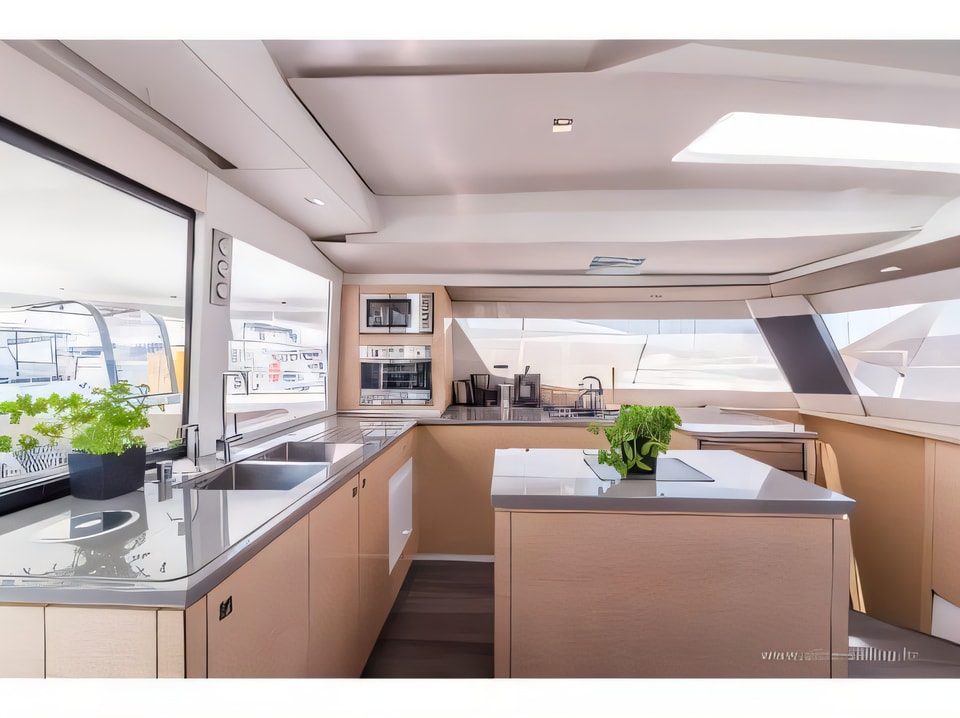 Interior of Saba 50 catamaran with 6 cabins Croatia yacht charter