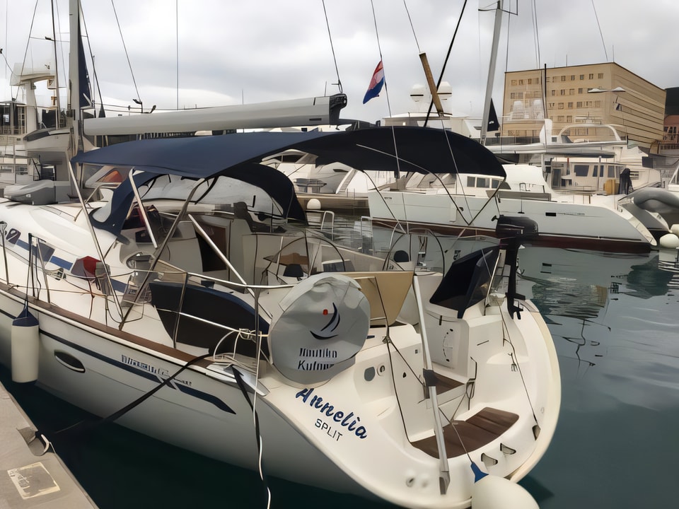 Exterior overview of Bavaria 46 C sail boat for charter from Split ACI Marina in the Split sailing area Croatia