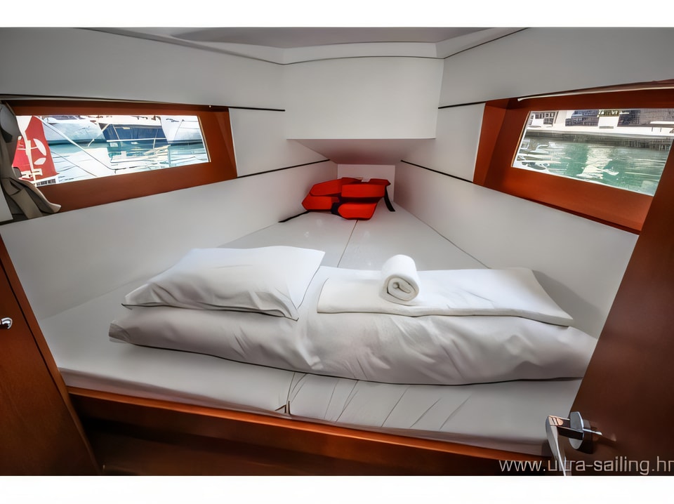 Interior of Oceanis 35 sail boat with 3 cabins Croatia yacht charter