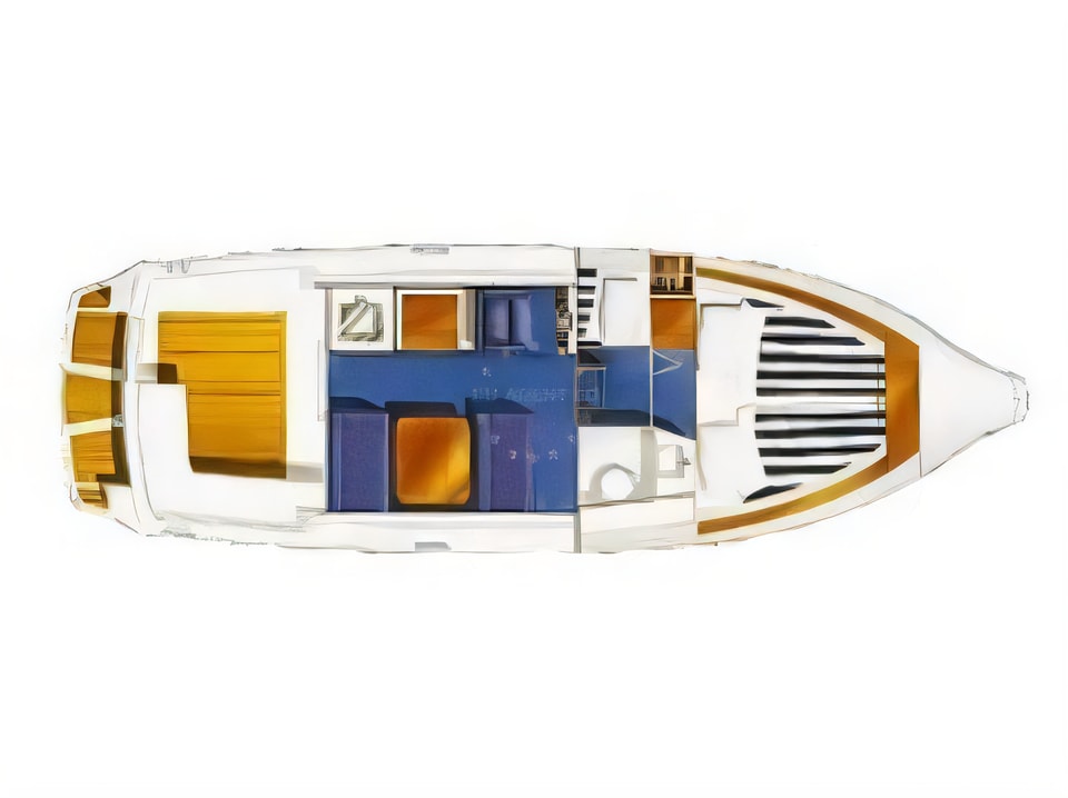 Nimbus 280 Coupe yacht layout 2 cabins Croatia charter