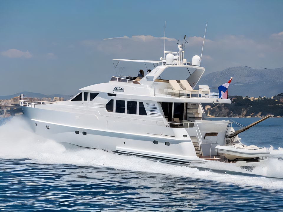 Exterior overview of Moonen 65 motoryacht for charter from Podstrana Marina Lav in the Split sailing area Croatia