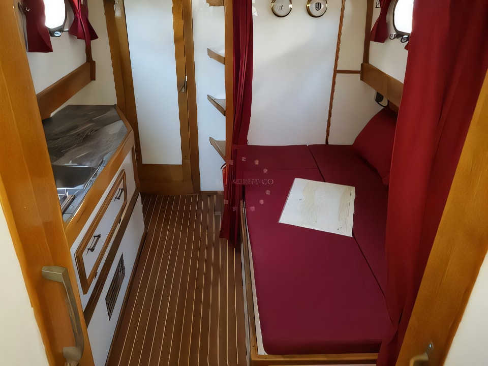 Interior of Classsic dalmatian boat motor boat with 2 cabins Croatia yacht charter