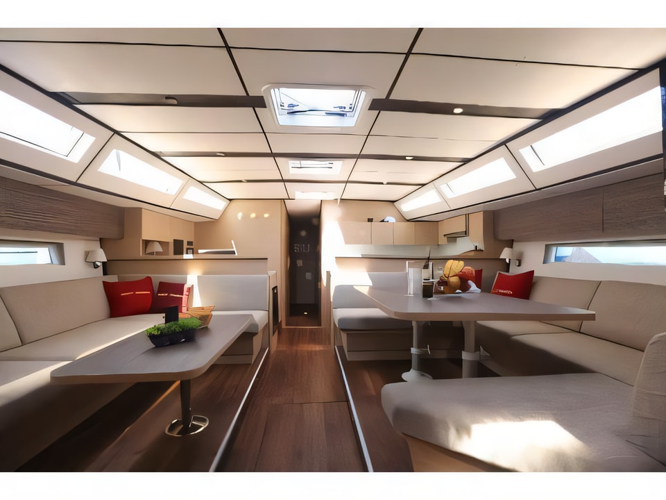 Interior of D&D Kufner 54.2 sail boat with 5 cabins Croatia yacht charter