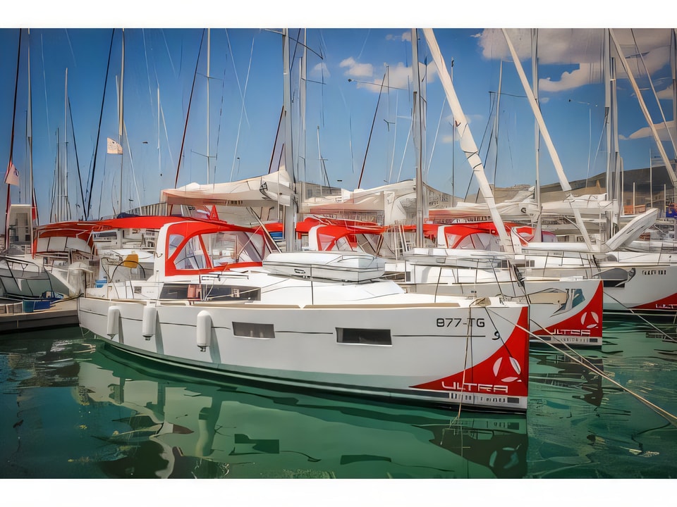 Exterior overview of Oceanis 35 sail boat for charter from Split ACI Marina in the Split sailing area Croatia