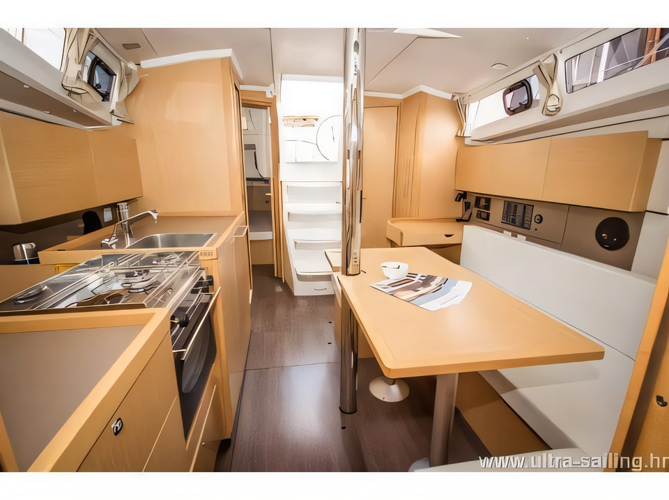 Interior of Oceanis 35 sail boat with 3 cabins Croatia yacht charter