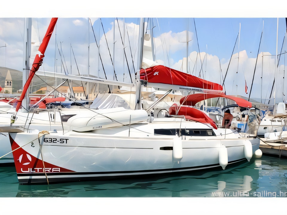 Exterior overview of Oceanis 31 sail boat for charter from Pomer ACI Marina in the Istria / Kvarner sailing area Croatia