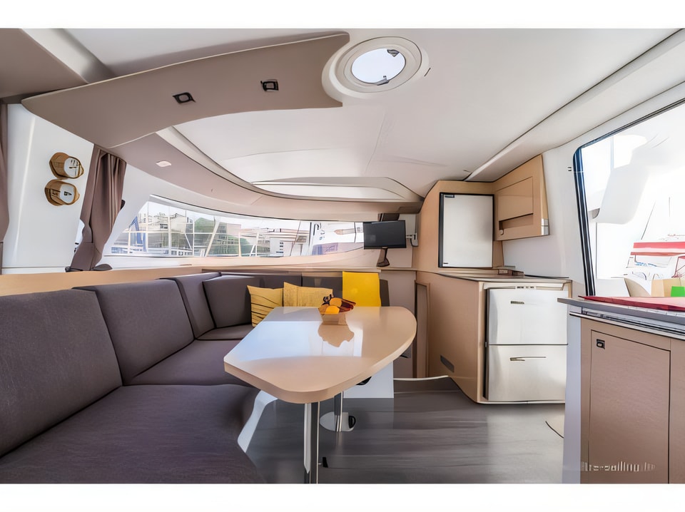 Interior of Lipari 41 catamaran with 4 cabins Croatia yacht charter