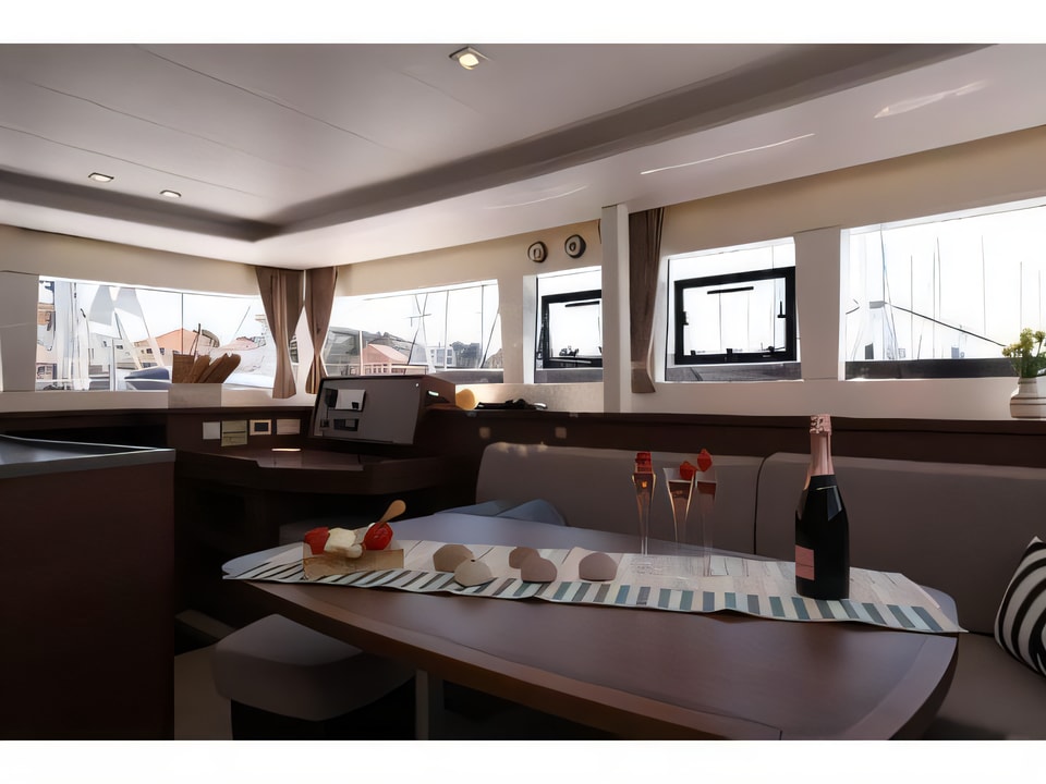 Interior of Lagoon 450 Fly catamaran with 6 cabins Croatia yacht charter