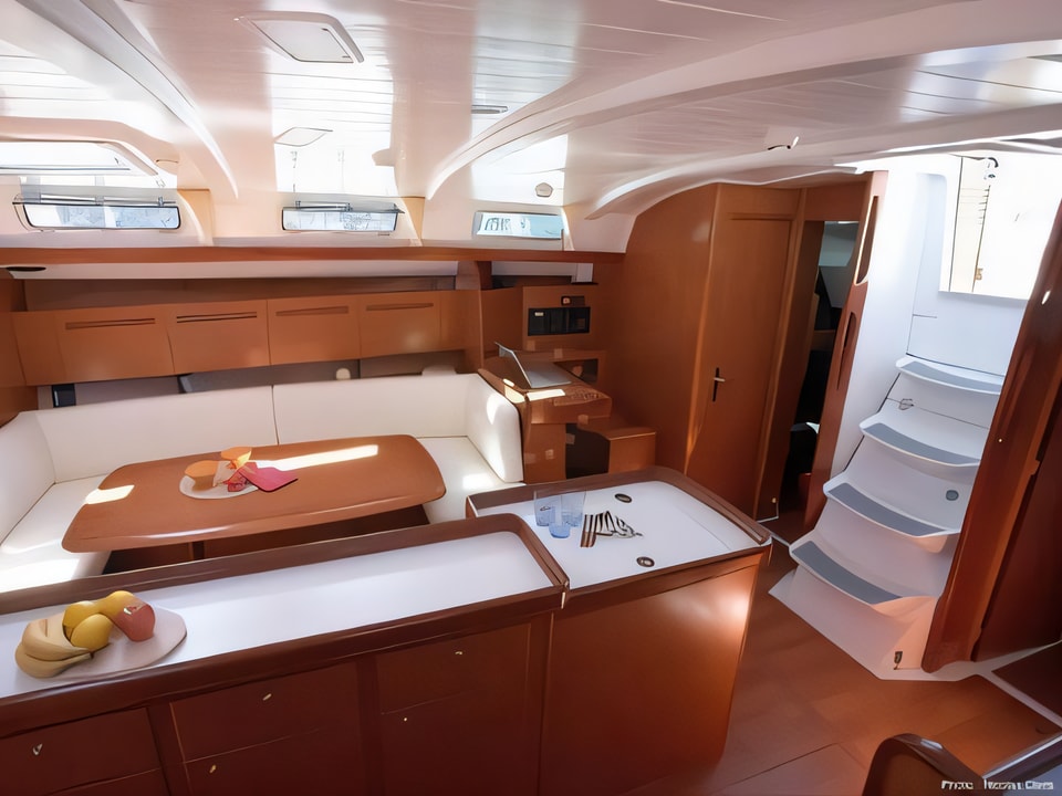 Interior of Cyclades 50.5 sail boat with 5 cabins Croatia yacht charter