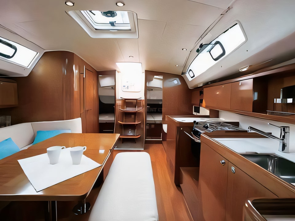 Interior of Oceanis 40 sail boat with 3 cabins Croatia yacht charter