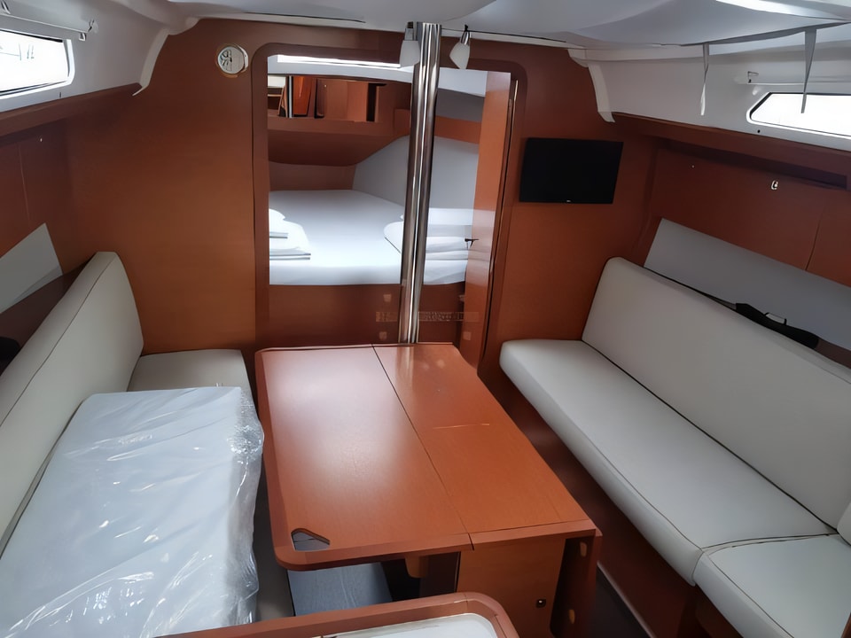 Interior of Dufour 360 Grand Large sail boat with 3 cabins Croatia yacht charter