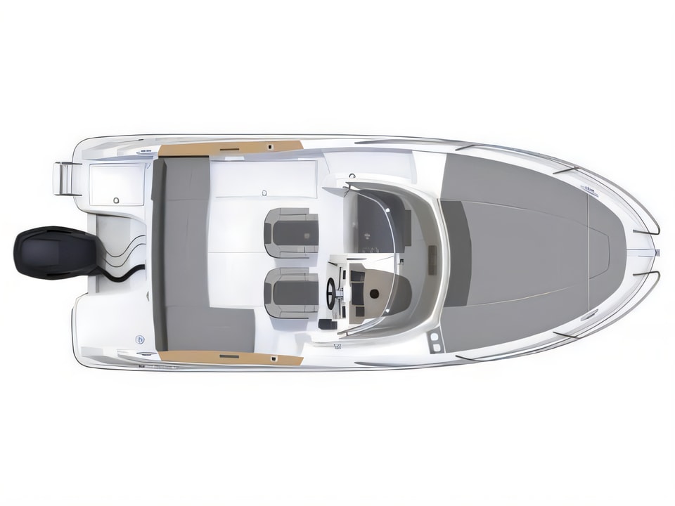 Layout of Jeanneau Cap Camarat 6.5 WA motor boat with 1 cabins Croatia yacht charter