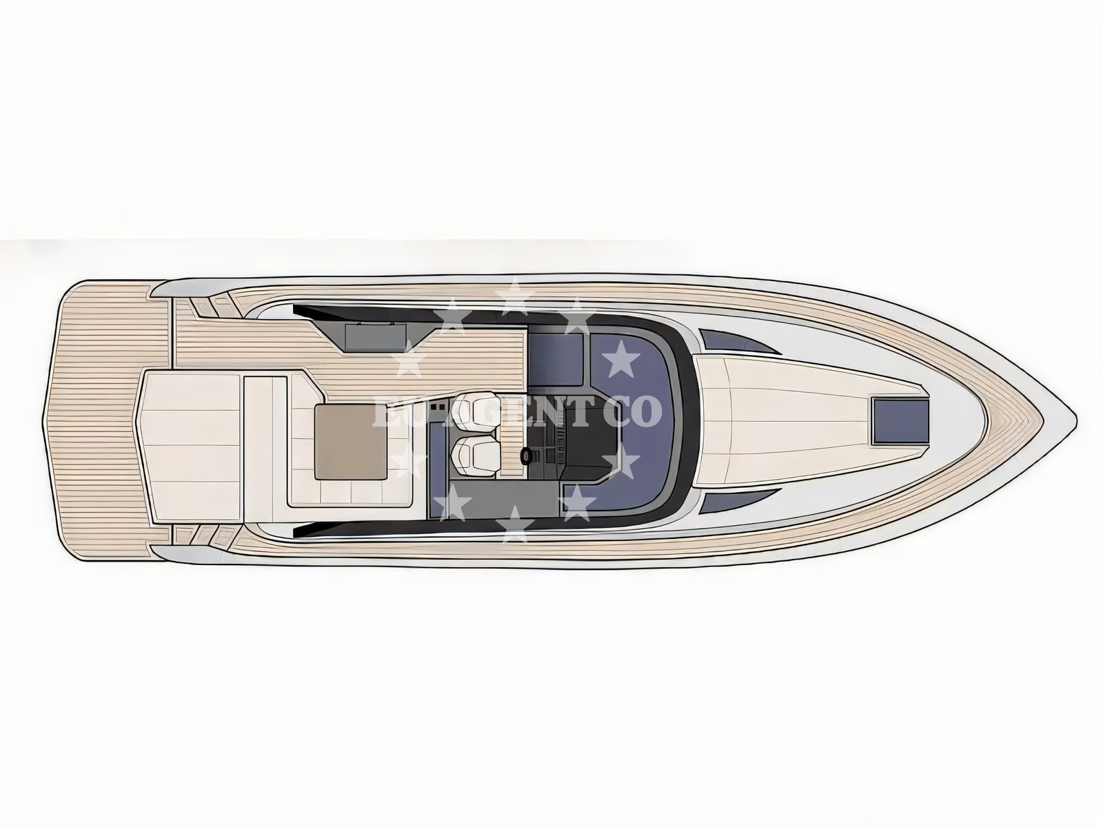 Interior of Focus Power 44 motor boat with 3 cabins Croatia yacht charter