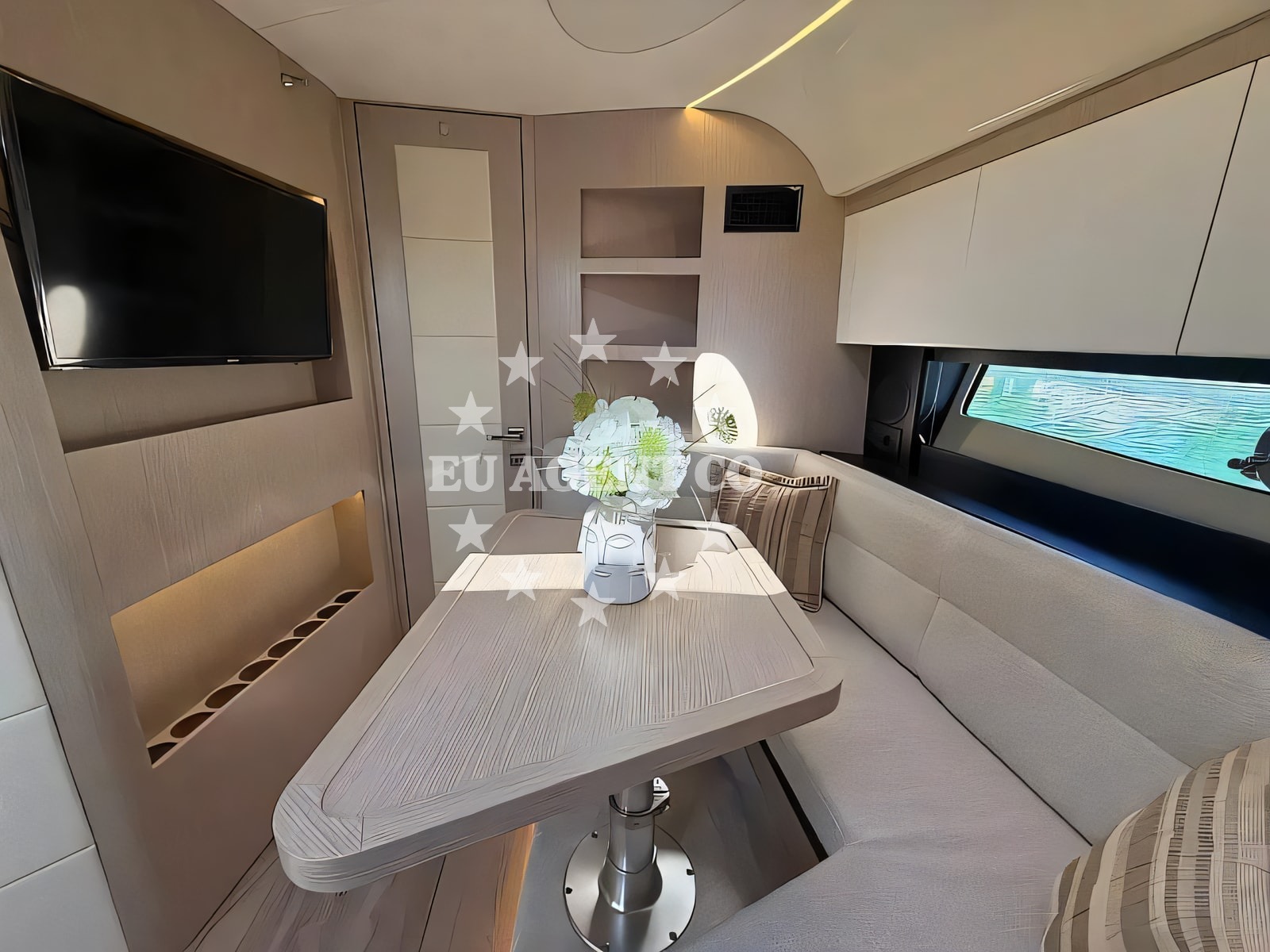 Layout of Focus Power 44 motor boat with 3 cabins Croatia yacht charter