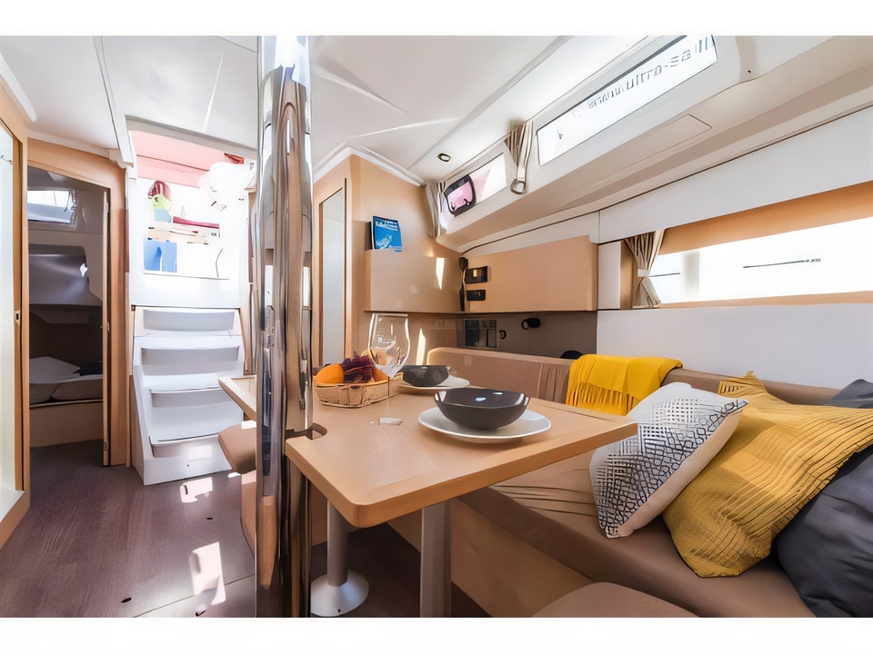 Interior of Oceanis 38 sail boat with 3 cabins Croatia yacht charter