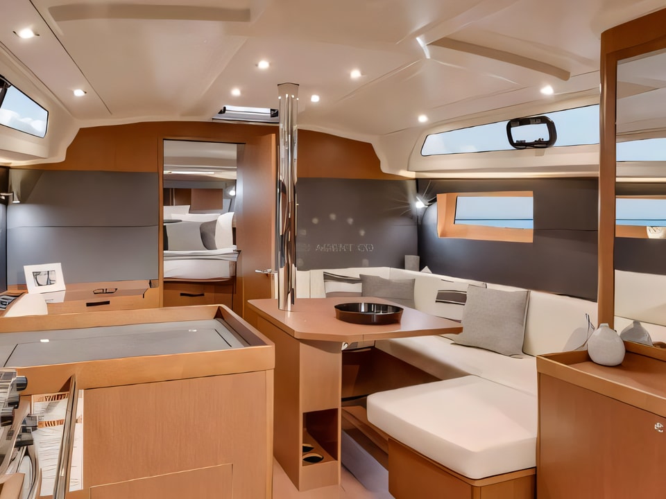 Interior of Oceanis 41.1 sail boat with 3 cabins Croatia yacht charter