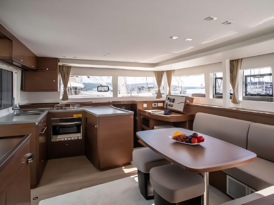 Interior of Lagoon 450 Sport catamaran with 6 cabins Croatia yacht charter
